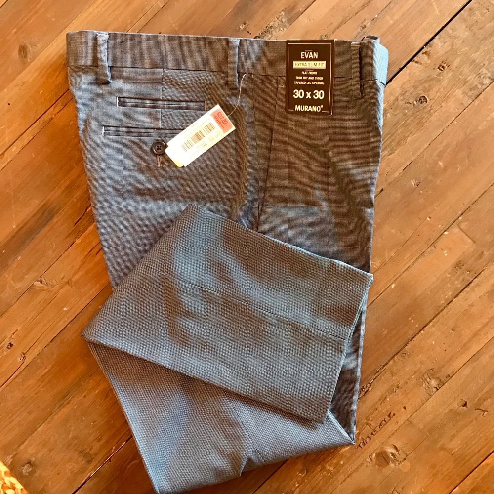 Murano Evan Extra Slim Fit Dress Pants New 30 x 30